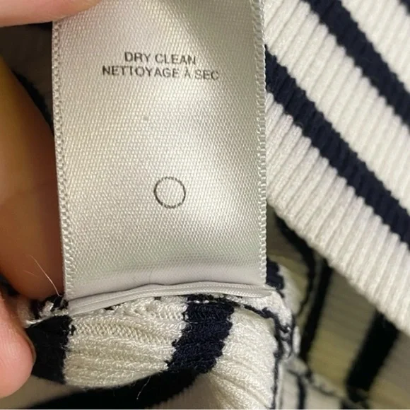 A.L.C. Baker Puffed Shoulders Black and White Striped Turtleneck Sweater - Picture 16 of 16